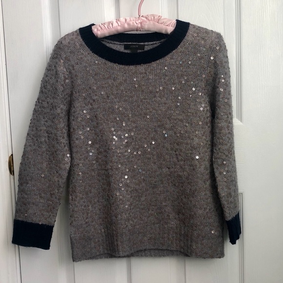 J.Crew sequin sweater sz S beige - Picture 2 of 4